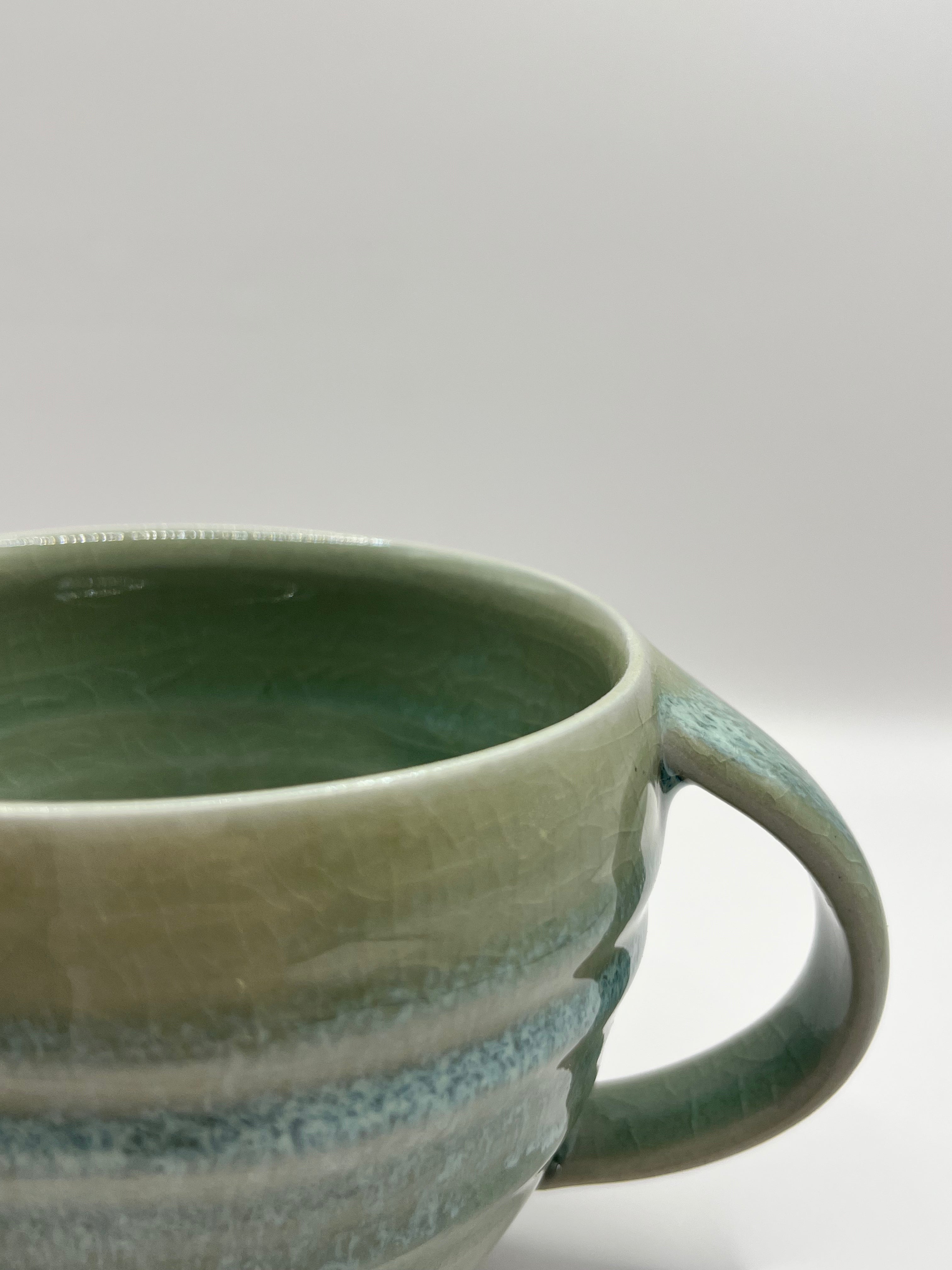 Curve Celadon and Chun Mug
