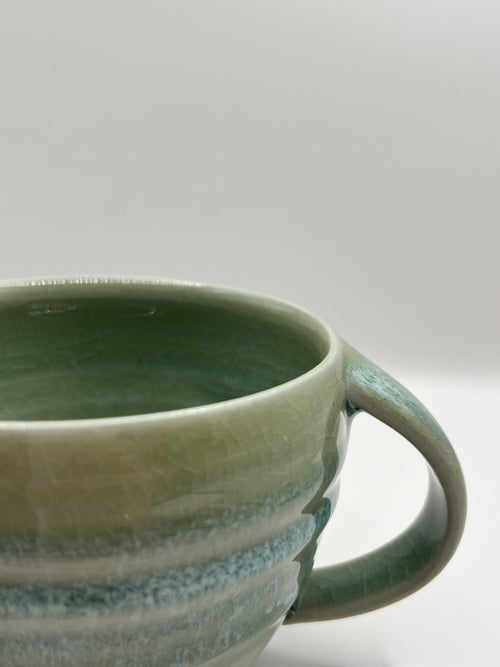 Curve Celadon and Chun Mug