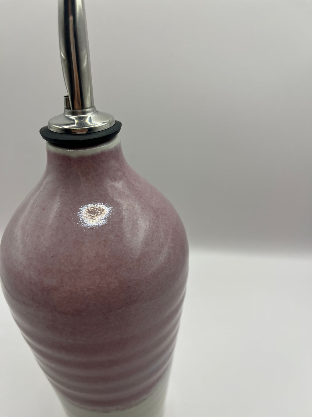 Olive Oil Pourer Chun and Copper Pink Glaze